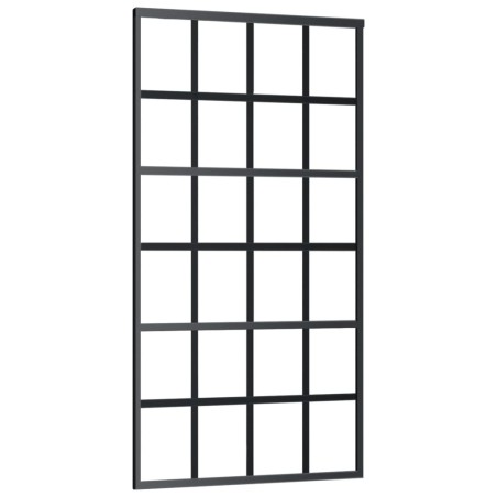 vidaXL Schiebetür ESG-Glas und Aluminium 102x205 cm Schwarz