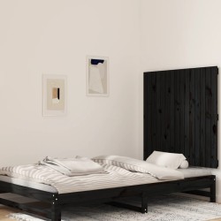 vidaXL Wand-Kopfteil Schwarz 95,5x3x90 cm Massivholz Kiefer