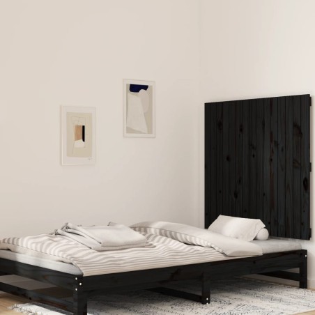 vidaXL Wand-Kopfteil Schwarz 95,5x3x90 cm Massivholz Kiefer