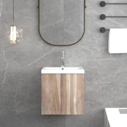vidaXL Wand-Badschrank 41x38x40 cm Massivholz Teak