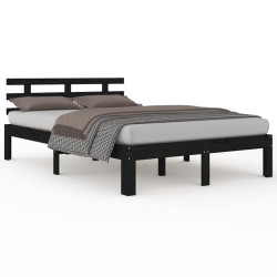 vidaXL Massivholzbett Schwarz 200x200 cm