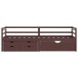 vidaXL Massivholzbett mit Schubladen Dunkelbraun Kiefer 90x200 cm vidaXL Massivholzbett mit Schubladen Dunkelbraun Kiefer 90x200 cm