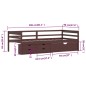 vidaXL Massivholzbett mit Schubladen Dunkelbraun Kiefer 90x200 cm vidaXL Massivholzbett mit Schubladen Dunkelbraun Kiefer 90x200 cm