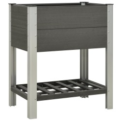 vidaXL Garten-Hochbeet mit Ablage 75x50x90 cm WPC Grau
