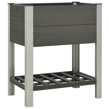 vidaXL Garten-Hochbeet mit Ablage 75x50x90 cm WPC Grau