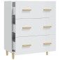 vidaXL Sideboard Hochglanz-Weiß 70x34x90 cm Holzwerkstoff vidaXL Sideboard Hochglanz-Weiß 70x34x90 cm Holzwerkstoff