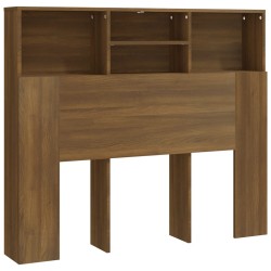 vidaXL Kopfteil mit Ablagen Braun Eichen-Optik 120x19x103,5 cm