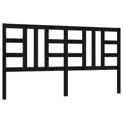 vidaXL Kopfteil Schwarz 206x4x100 cm Massivholz Kiefer