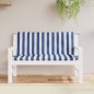 Gartenbank-Auflagen 2 Stk. Blau&Weiß Gestreift 120x50x7cm Stoff Gartenbank-Auflagen 2 Stk. Blau&Weiß Gestreift 120x50x7cm Stoff
