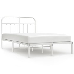 vidaXL Bettgestell mit Kopfteil Metall Weiß 120x200 cm