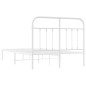 vidaXL Bettgestell mit Kopfteil Metall Weiß 120x200 cm vidaXL Bettgestell mit Kopfteil Metall Weiß 120x200 cm