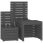 vidaXL 3-tlg. Gartenbox-Set Grau Massivholz Kiefer vidaXL 3-tlg. Gartenbox-Set Grau Massivholz Kiefer
