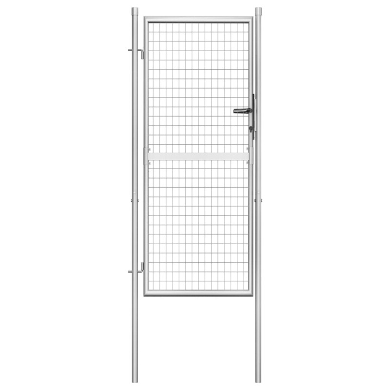 vidaXL Gartentor Verzinkter Stahl 105x225 cm Silbern vidaXL Gartentor Verzinkter Stahl 105x225 cm Silbern