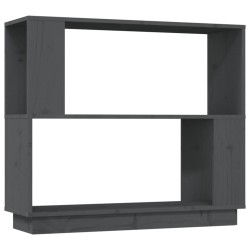 vidaXL Bücherregal/Raumteiler Grau 80x25x70 cm Massivholz Kiefer