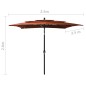 vidaXL Sonnenschirm mit Alu-Mast 3-lagig Terracotta-Rot 2,5x2,5 m vidaXL Sonnenschirm mit Alu-Mast 3-lagig Terracotta-Rot 2,5x2,5 m