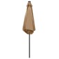 vidaXL Sonnenschirm mit LED-Leuchten & Aluminium-Mast 270 cm Taupe vidaXL Sonnenschirm mit LED-Leuchten & Aluminium-Mast 270 cm Taupe