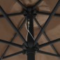 vidaXL Sonnenschirm mit LED-Leuchten & Aluminium-Mast 270 cm Taupe vidaXL Sonnenschirm mit LED-Leuchten & Aluminium-Mast 270 cm Taupe