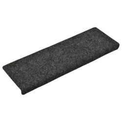 vidaXL Treppenmatten 15 Stk. Nadelvlies 65x21x4 cm Grau