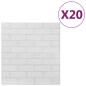 vidaXL 3D Tapete Ziegelstein Selbstklebend 20 Stk. Weiß vidaXL 3D Tapete Ziegelstein Selbstklebend 20 Stk. Weiß