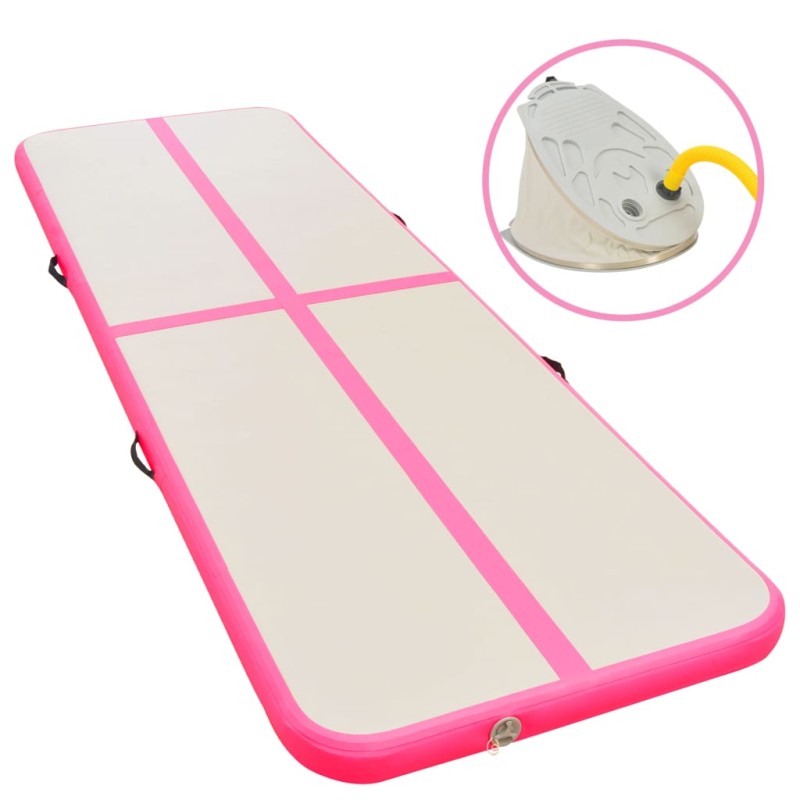 vidaXL Aufblasbare Gymnastikmatte mit Pumpe 500x100x10 cm PVC Rosa vidaXL Aufblasbare Gymnastikmatte mit Pumpe 500x100x10 cm PVC Rosa