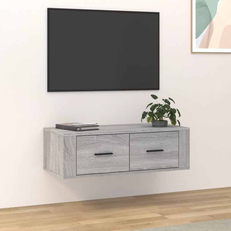 vidaXL TV-Wandschrank Grau Sonoma 80x36x25 cm Holzwerkstoff vidaXL TV-Wandschrank Grau Sonoma 80x36x25 cm Holzwerkstoff