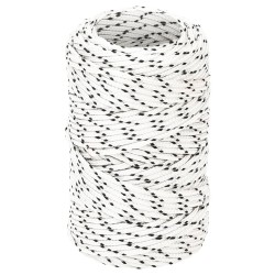 vidaXL Bootsseil Geflochten Weiß 2 mmx50 m Polyester	
