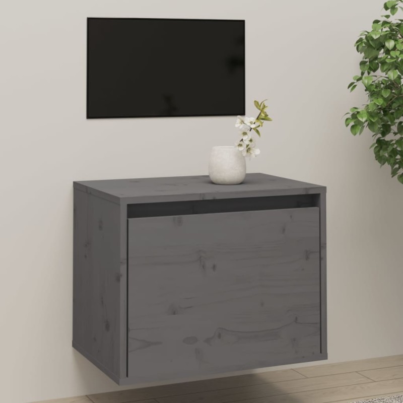 vidaXL Wandschrank Grau 45x30x35 cm Massivholz Kiefer vidaXL Wandschrank Grau 45x30x35 cm Massivholz Kiefer