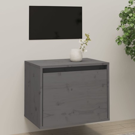 vidaXL Wandschrank Grau 45x30x35 cm Massivholz Kiefer