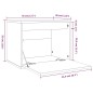 vidaXL Wandschrank Grau 45x30x35 cm Massivholz Kiefer vidaXL Wandschrank Grau 45x30x35 cm Massivholz Kiefer