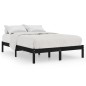 vidaXL Massivholzbett Schwarz 150x200 cm vidaXL Massivholzbett Schwarz 150x200 cm