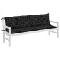 Gartenbank-Auflagen 2 Stk. Schwarz Karomuster 200x50x7 cm Stoff Gartenbank-Auflagen 2 Stk. Schwarz Karomuster 200x50x7 cm Stoff