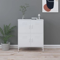 vidaXL Lagerschrank Weiß 80x35x101,5 cm Stahl    