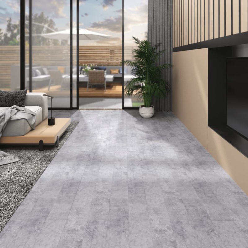 vidaXL PVC Laminat Dielen Selbstklebend 5,02 m² 2 mm Zementgrau vidaXL PVC Laminat Dielen Selbstklebend 5,02 m² 2 mm Zementgrau