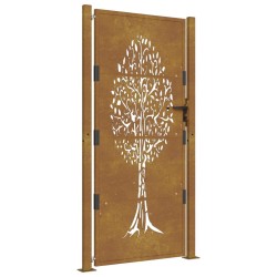 vidaXL Gartentor 105x180 cm Cortenstahl Baum-Design
