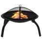 vidaXL 2-in-1 Feuerstelle und Grill mit Schürhaken 56x56x49 cm Stahl vidaXL 2-in-1 Feuerstelle und Grill mit Schürhaken 56x56x49 cm Stahl