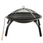 vidaXL 2-in-1 Feuerstelle und Grill mit Schürhaken 56x56x49 cm Stahl vidaXL 2-in-1 Feuerstelle und Grill mit Schürhaken 56x56x49 cm Stahl