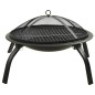vidaXL 2-in-1 Feuerstelle und Grill mit Schürhaken 56x56x49 cm Stahl vidaXL 2-in-1 Feuerstelle und Grill mit Schürhaken 56x56x49 cm Stahl