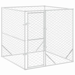 vidaXL Outdoor-Hundezwinger Silbern 2x2x2 m Verzinkter Stahl
