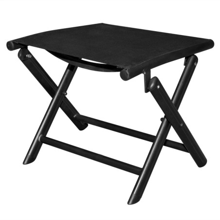 vidaXL Klappbarer Fußhocker Schwarz Aluminium und Textilene 
