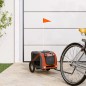 vidaXL Fahrradanhänger Hunde Orange und Grau Oxford-Gewebe und Eisen vidaXL Fahrradanhänger Hunde Orange und Grau Oxford-Gewebe und Eisen