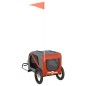 vidaXL Fahrradanhänger Hunde Orange und Grau Oxford-Gewebe und Eisen vidaXL Fahrradanhänger Hunde Orange und Grau Oxford-Gewebe und Eisen