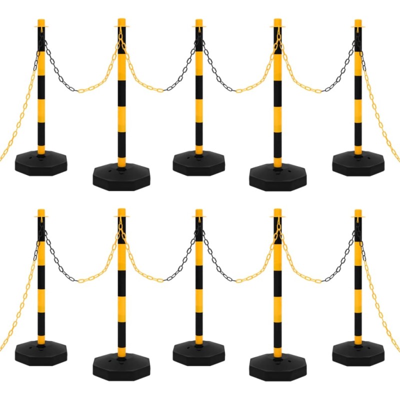 vidaXL Kettenpfosten-Set mit 10 m Kunststoffkette vidaXL Kettenpfosten-Set mit 10 m Kunststoffkette
