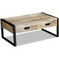 vidaXL Couchtisch mit 2 Schubladen Mangoholz Massiv 100x60x40 cm vidaXL Couchtisch mit 2 Schubladen Mangoholz Massiv 100x60x40 cm