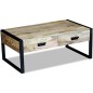 vidaXL Couchtisch mit 2 Schubladen Mangoholz Massiv 100x60x40 cm vidaXL Couchtisch mit 2 Schubladen Mangoholz Massiv 100x60x40 cm