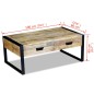 vidaXL Couchtisch mit 2 Schubladen Mangoholz Massiv 100x60x40 cm vidaXL Couchtisch mit 2 Schubladen Mangoholz Massiv 100x60x40 cm
