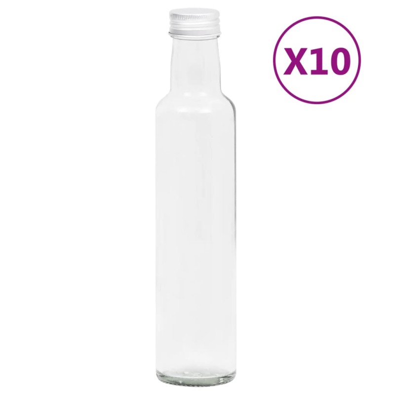 vidaXL Kleine Glasflaschen 260 ml mit Schraubverschluss 10 Stk. vidaXL Kleine Glasflaschen 260 ml mit Schraubverschluss 10 Stk.