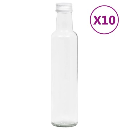 vidaXL Kleine Glasflaschen 260 ml mit Schraubverschluss 10 Stk. 