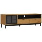 vidaXL TV-Schrank mit Glastür FLAM 158x40x50 cm Massivholz Kiefer vidaXL TV-Schrank mit Glastür FLAM 158x40x50 cm Massivholz Kiefer