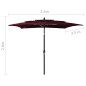 vidaXL Sonnenschirm mit Aluminium-Mast 3-lagig Bordeauxrot 2,5x2,5 m vidaXL Sonnenschirm mit Aluminium-Mast 3-lagig Bordeauxrot 2,5x2,5 m