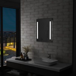 vidaXL Badezimmer-Wandspiegel mit LED und Ablage 50×70 cm